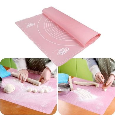 Килимок-підкладка Supretto для розкочування тіста 40х50 см, рожевий (4769)