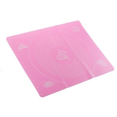 Килимок-підкладка Supretto для розкочування тіста 40х50 см, рожевий (4769)