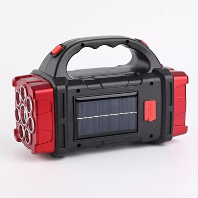 Ліхтар-повербанк з сонячною панеллю 40 LED, червоний (7971)