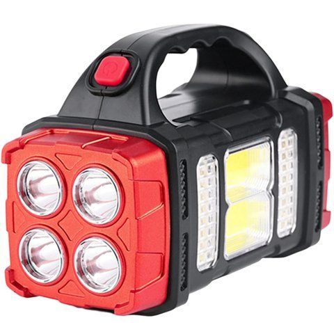Ліхтар-повербанк з сонячною панеллю 40 LED, червоний (7971)