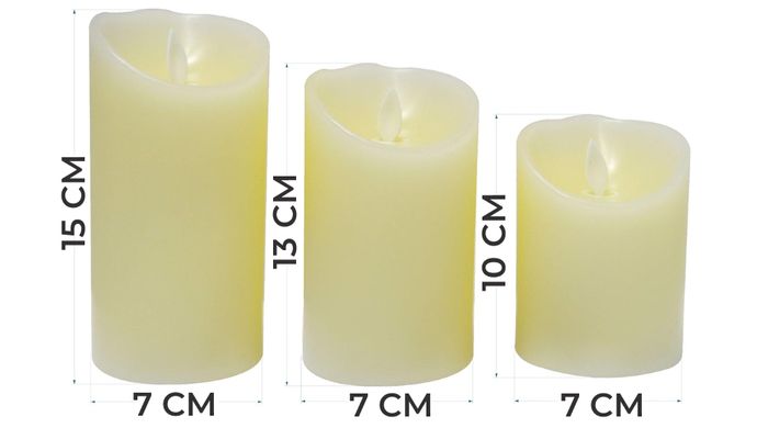 Набір LED свічок Supretto з пультом 3 шт. (4570)