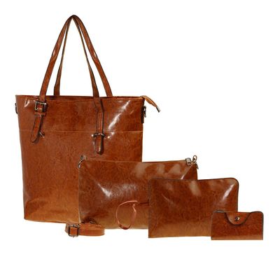 Набір жіночих сумок Supretto 4 в 1, коричневий (5693)